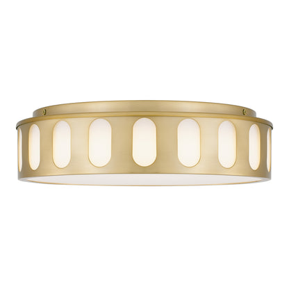 Bantom 15" Antique Brass LED Flush Mount Ceiling Light