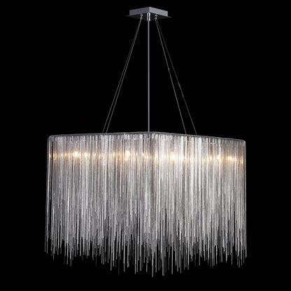 Fountain Ave Chrome Statement Chain Square Chandelier