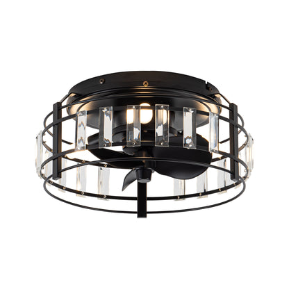 13" 3-Light 3-Blade Modern Crystal Ceiling Fan with Light