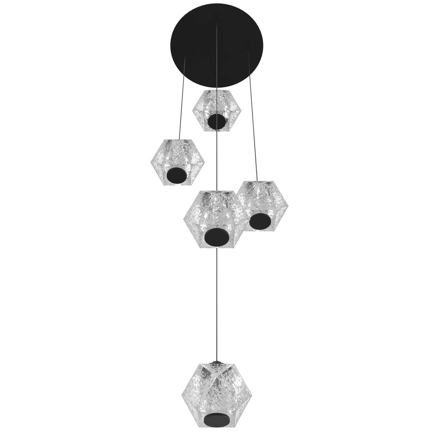 Beluga 5-Light Modern Black LED Pendant Light