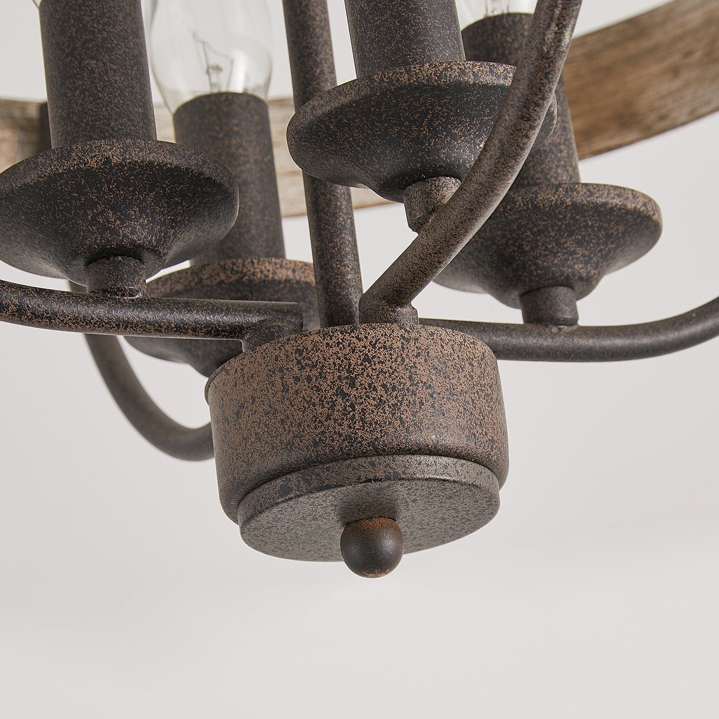 4-Light Industrial Farmhouse Semi-Flush Mount Ceiling Light