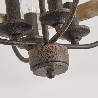 4-Light Industrial Farmhouse Semi-Flush Mount Ceiling Light