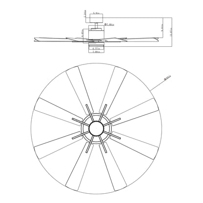 60" Windmill Ceiling Fan with Light & Remote – Farmhouse Gold, 8-Blade, DC Motor, Indoor/Outdoor