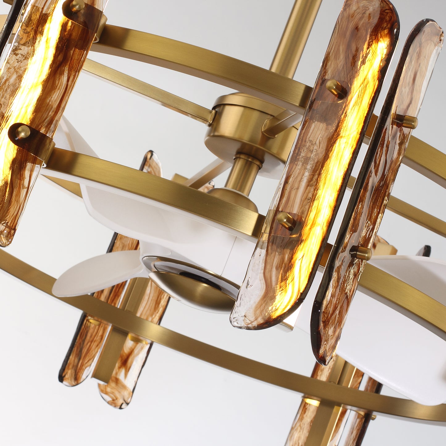 32" Perimost Modern Gold Glass LED Ceiling Fan