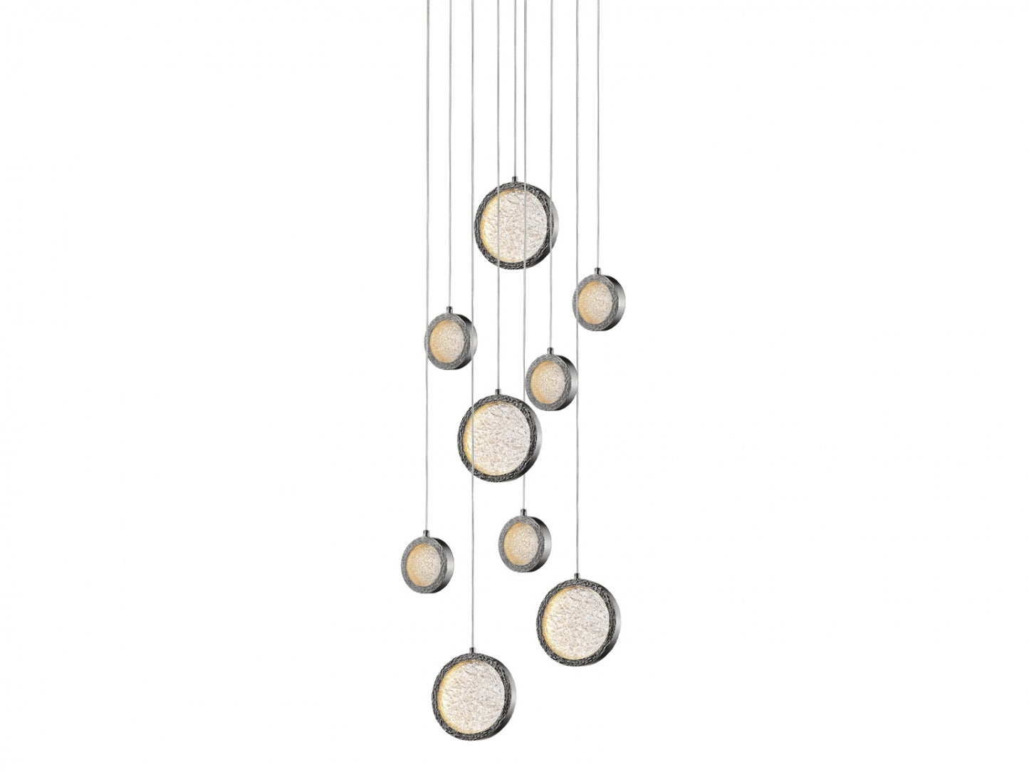 Bottega 9-Light Polished Nickel Round Ring Pendant Light