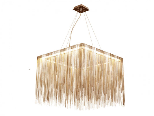 Fountain Ave Gold Statement Chain Square Chandelier
