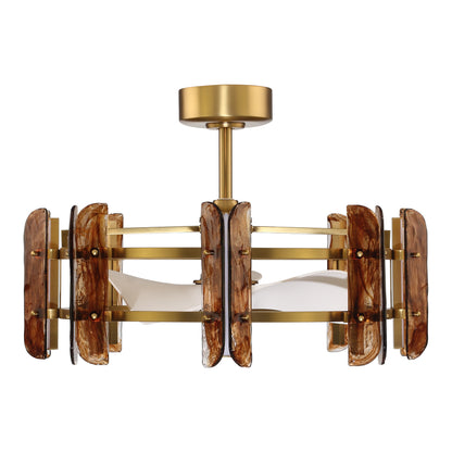 32" Perimost Modern Gold Glass LED Ceiling Fan
