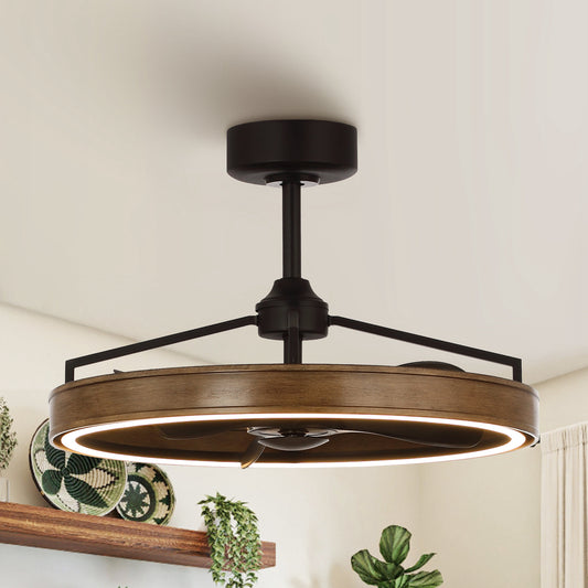 27" Farmhouse Fandelier Ceiling Fan with LED Light