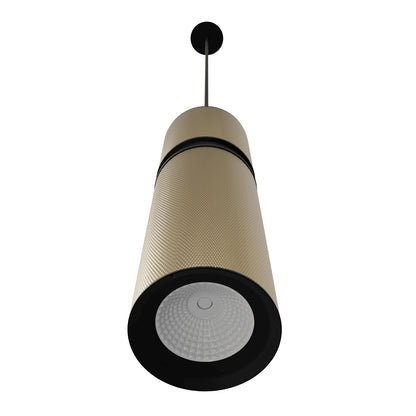Cicada 1-Light Knurled Brass With Black Pendant Light