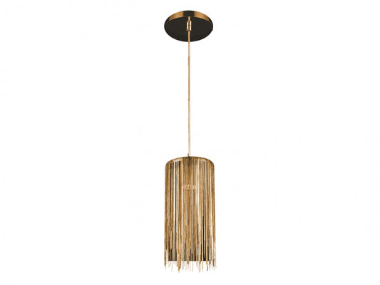 Fountain Ave Gold Statement Chain Round Pendant Light