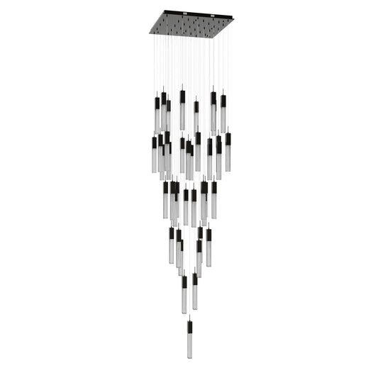 Boa 41-Light LED Dark Bronze Studded Glass Pendant Light