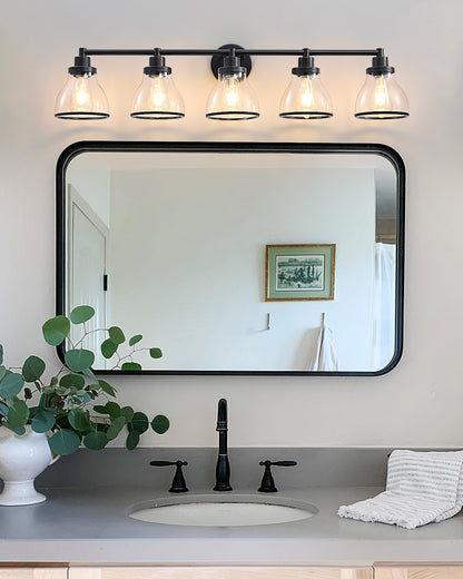 Hermosa Black 5-Light Bathroom Vanity Light