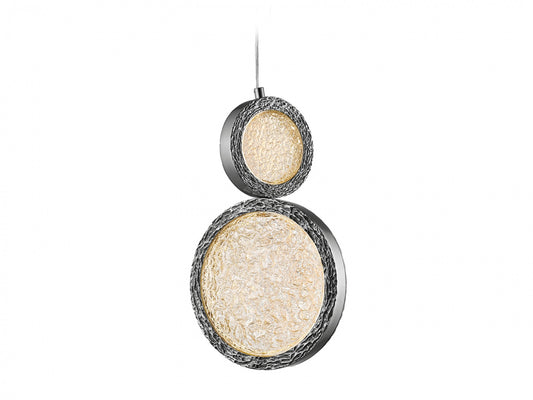 Bottega 2-Light Polished Nickel Round Ring Pendant Light
