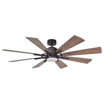 60" Farmhouse Ceiling Fan with Light & Remote – 8-Blade, Quiet DC Motor, Indoor/Outdoor