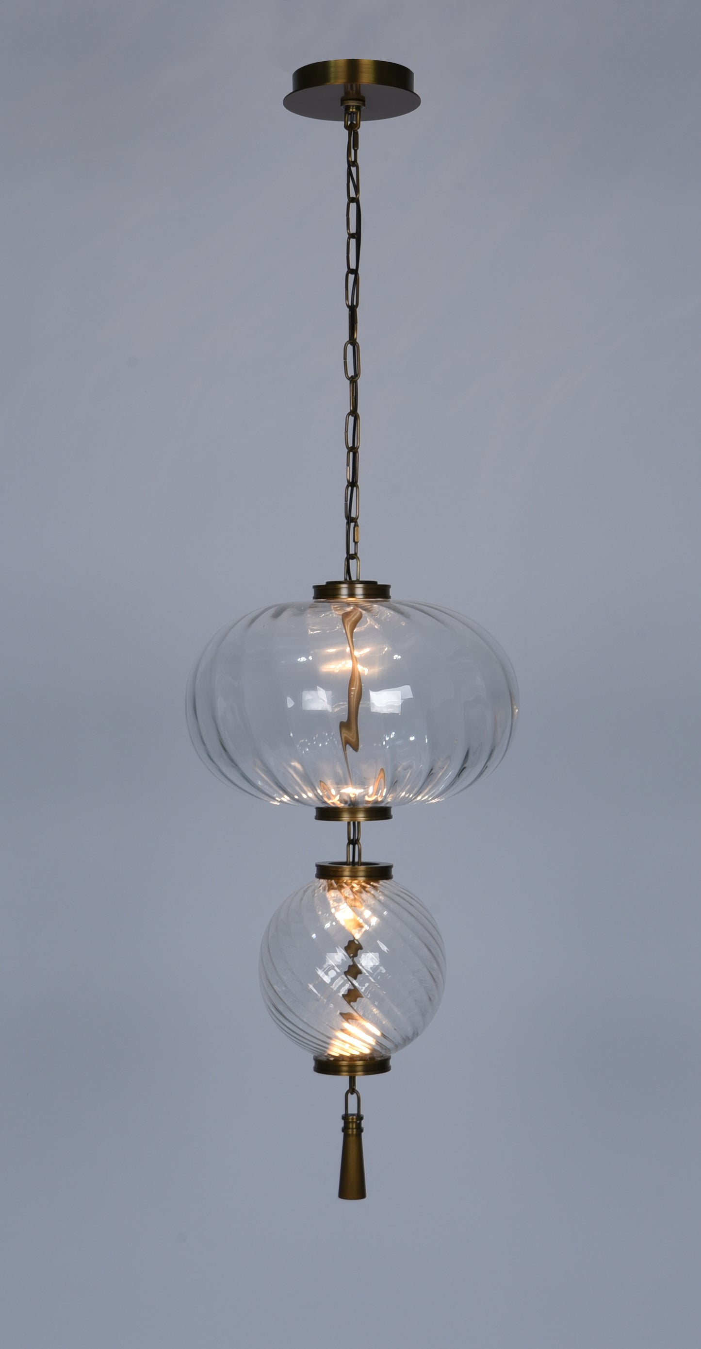 Modern Brass 2-Tier LED Pendant Light – Contemporary Linear Chandelier, Dimmable