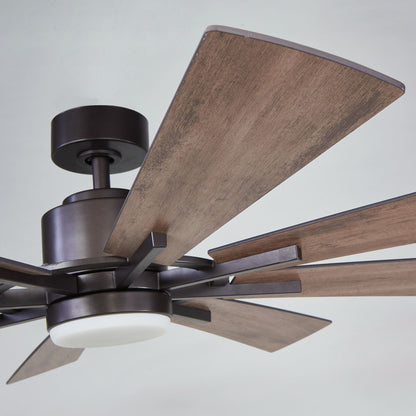 60" Farmhouse Ceiling Fan with Light & Remote – 8-Blade, Quiet DC Motor, Indoor/Outdoor