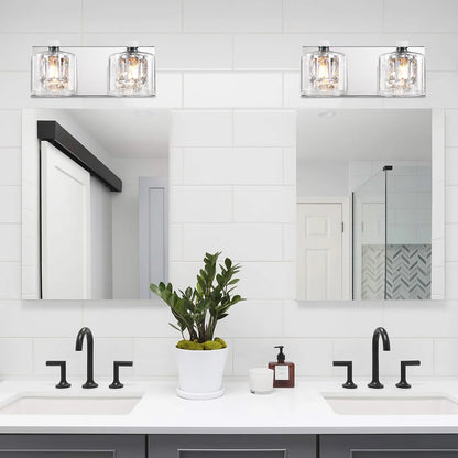 Kolt Chrome Traditional 2-Light Bathroom Vanity Light