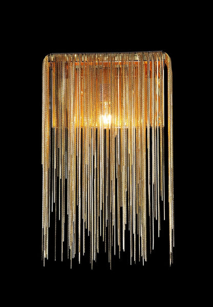 Fountain Ave Gold Statement Chain Wall Sconce