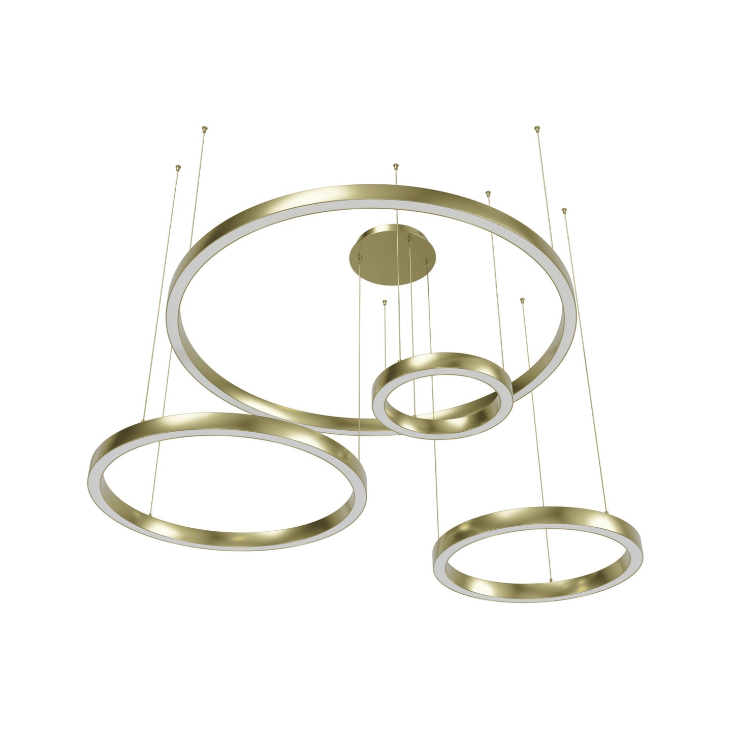 Aria 4-Ring Modern Brass LED Pendant Light