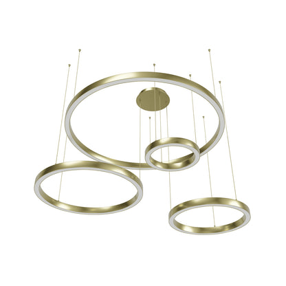 Aria 4-Ring Modern Brass LED Pendant Light