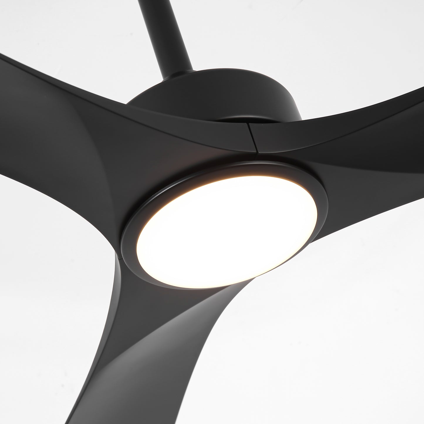 60" Modern Farmhouse Ceiling Fan with Light & Remote – Matte Black, 5-Blade, Quiet DC Motor
