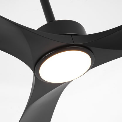 60" Modern Farmhouse Ceiling Fan with Light & Remote – Matte Black, 5-Blade, Quiet DC Motor
