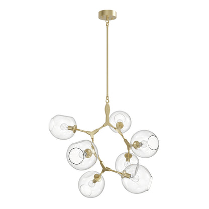 Fairfax Ave 7-Light Brushed Brass Hand-Blown Glass Chandelier