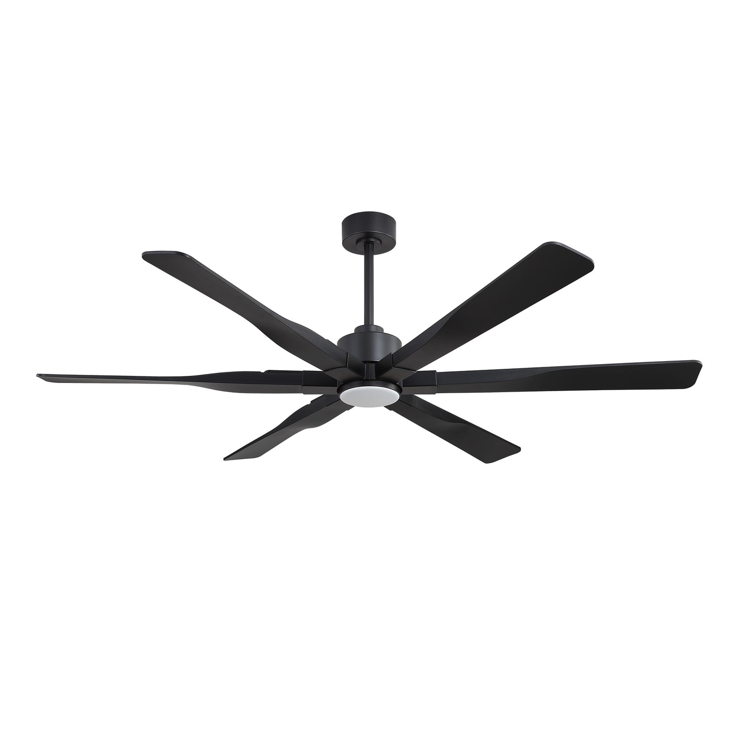 68" Matte Black Ceiling Fan with LED Light and Remote – 6-Blade Modern Fan