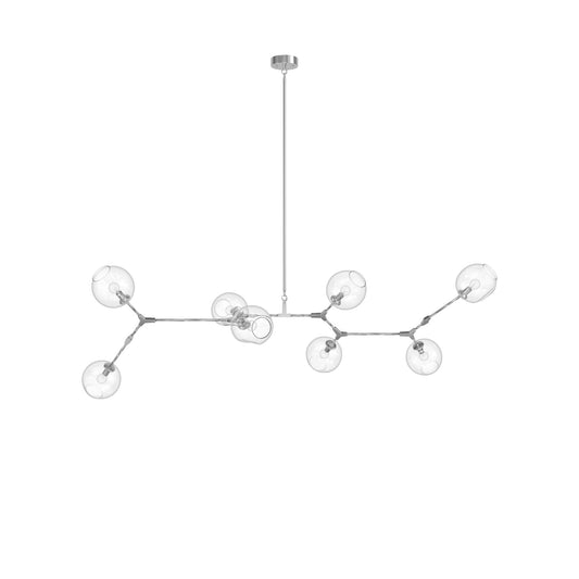 Fairfax Ave 8-Light Matte Chrome Hand-Blown Glass Chandelier