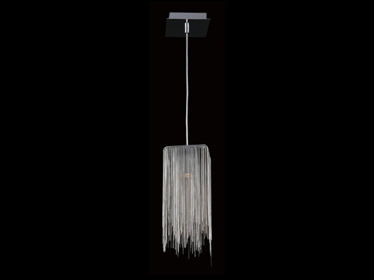 Fountain Ave Chrome Statement Chain Square Pendant Light