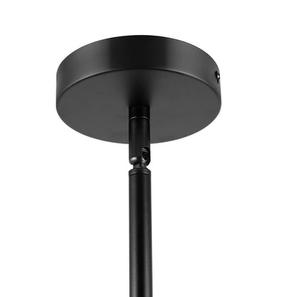 Modern Chandelier Sputnik Black Brass 6-Light Glass 30"