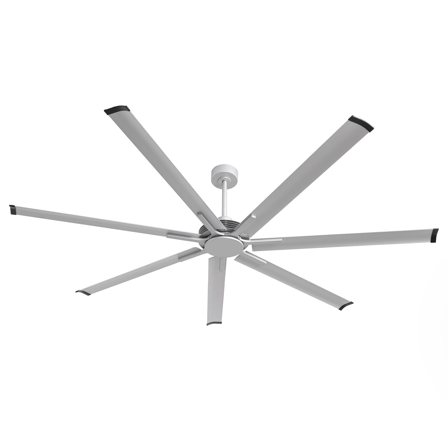 Ceiling Fan Modern 100" Industrial 7-Blade Silver Metal