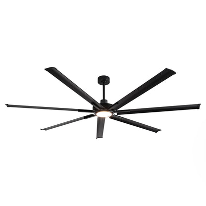 Ceiling Fan Industrial 84" Modern Black 7-Blade LED Light
