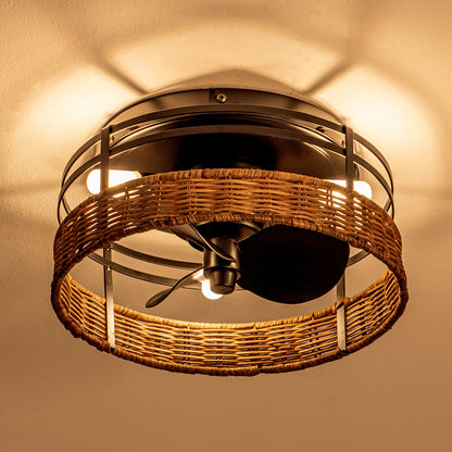 13" 3-Light 3-Blade Rustic Farmhouse Ceiling Fan with Light