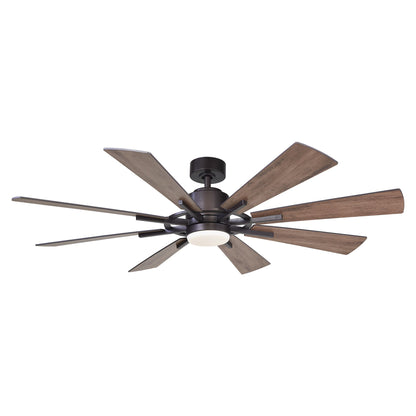 60" Farmhouse Ceiling Fan with Light & Remote – 8-Blade, Quiet DC Motor, Indoor/Outdoor