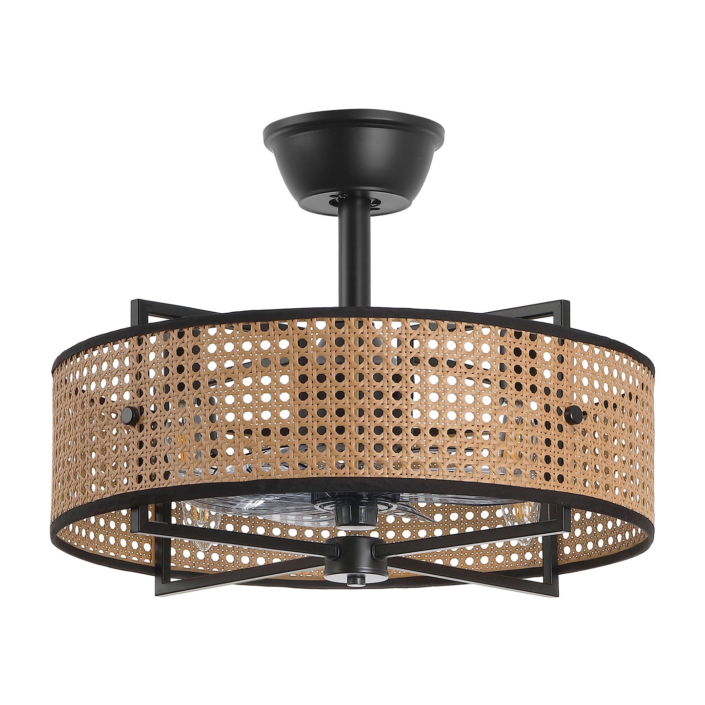 18" Fandelier Ceiling Fan with Light and Remote – Semi Flush Mount Small Space Fan
