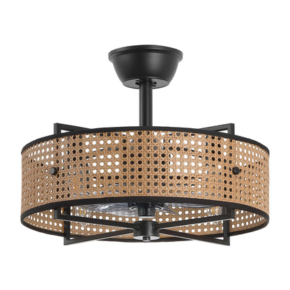 18" Fandelier Ceiling Fan with Light and Remote – Semi Flush Mount Small Space Fan