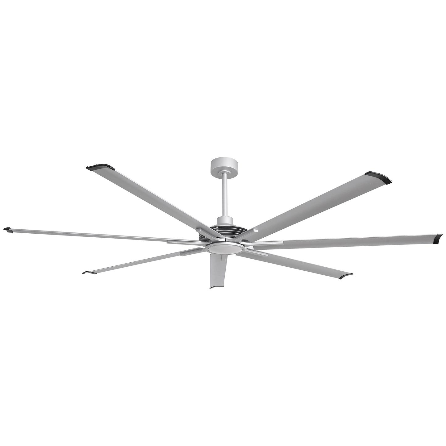 Ceiling Fan Industrial 100" Modern Silver 7-Blade LED Light
