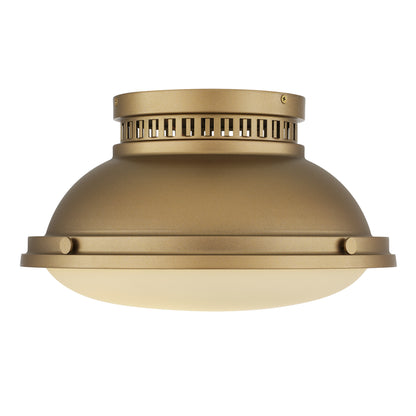 Halo 2-Light 14" Polished Brass Flush Mount Ceiling Light