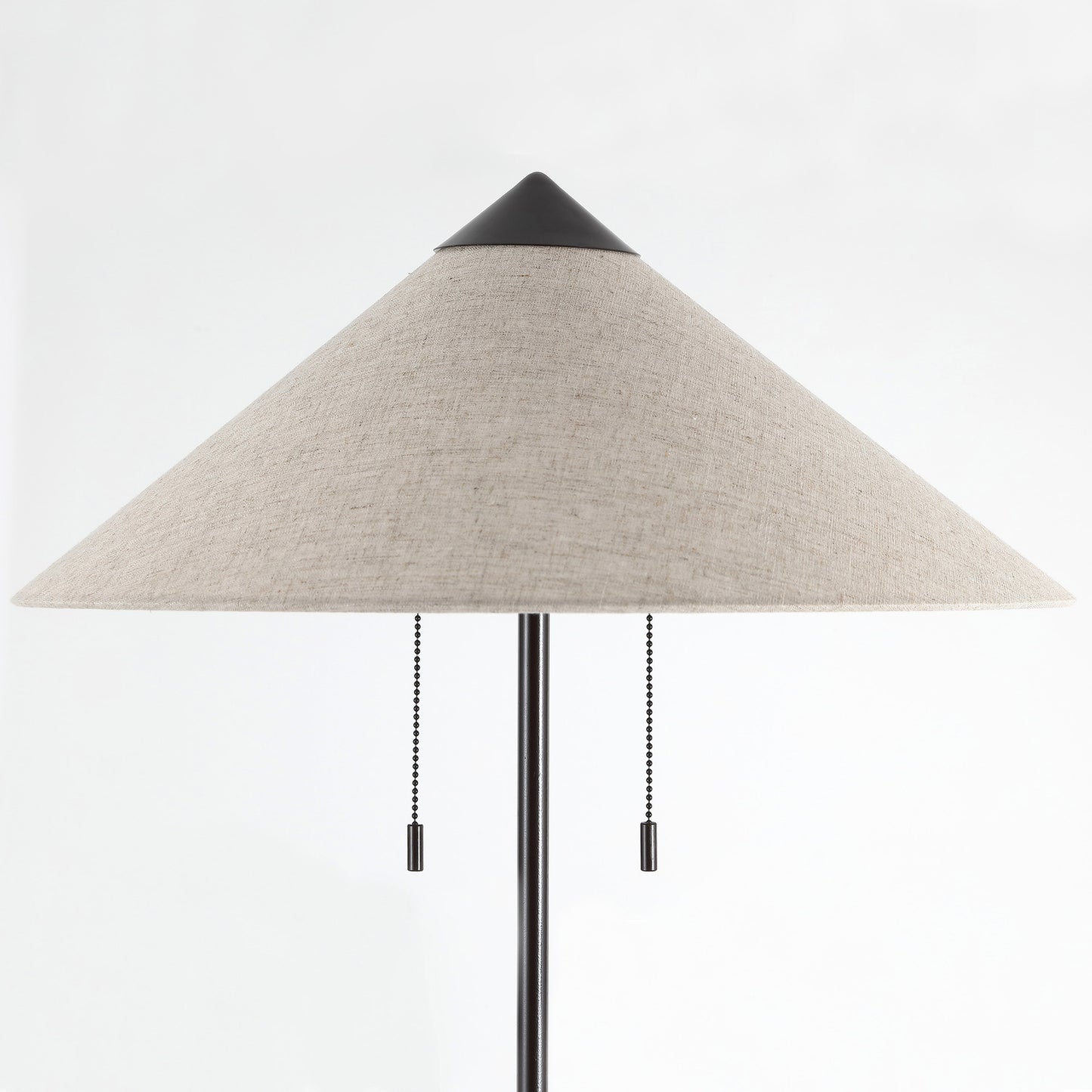 Floor Lamp Traditional Black 68" 2-Light Linen Shade