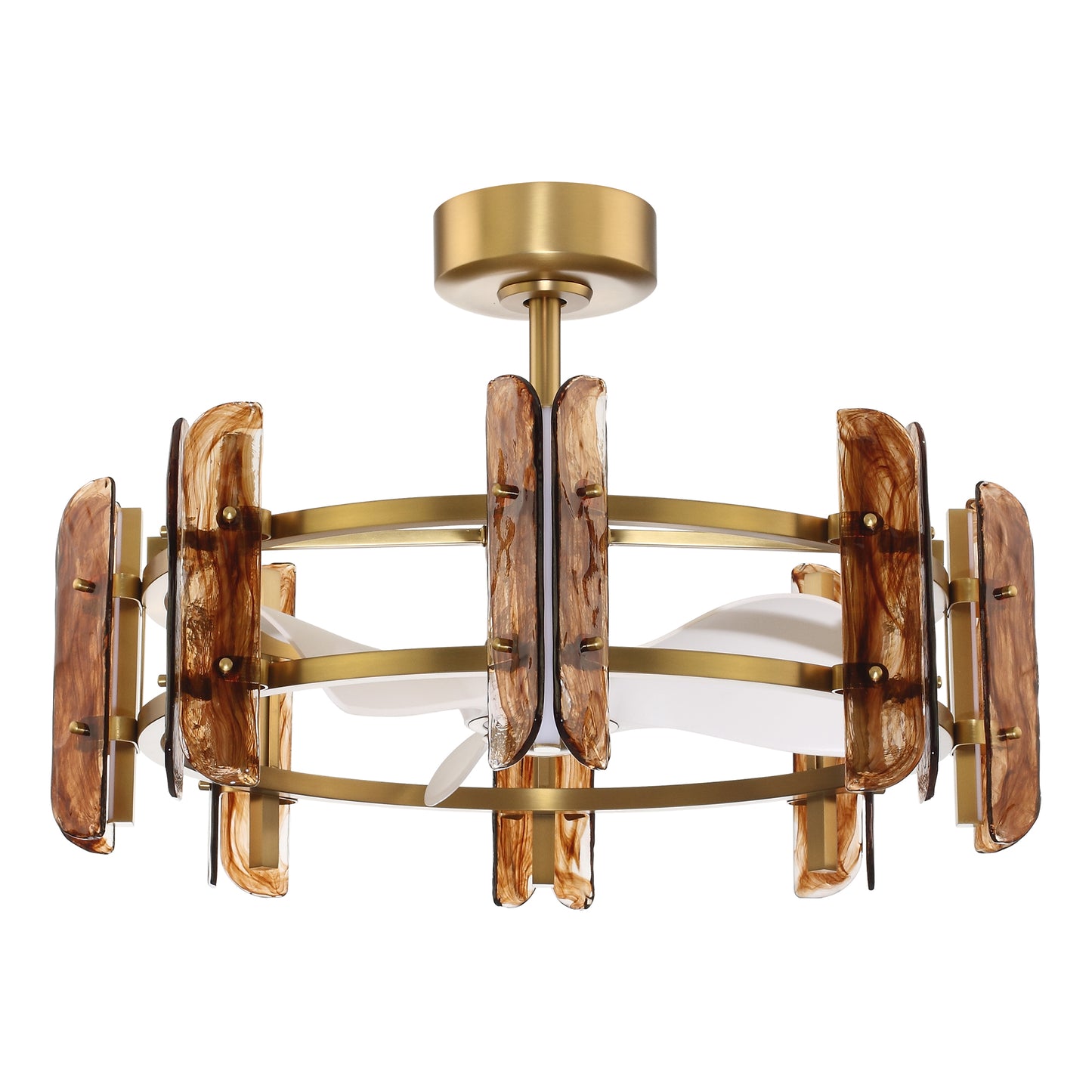 32" Perimost Modern Gold Glass LED Ceiling Fan
