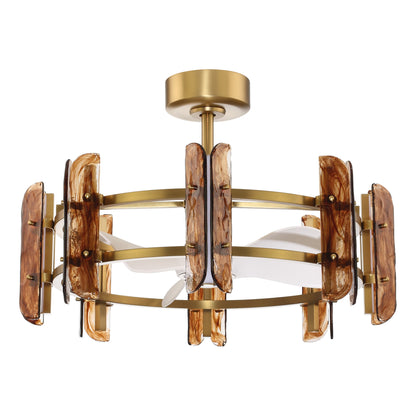 32" Perimost Modern Gold Glass LED Ceiling Fan