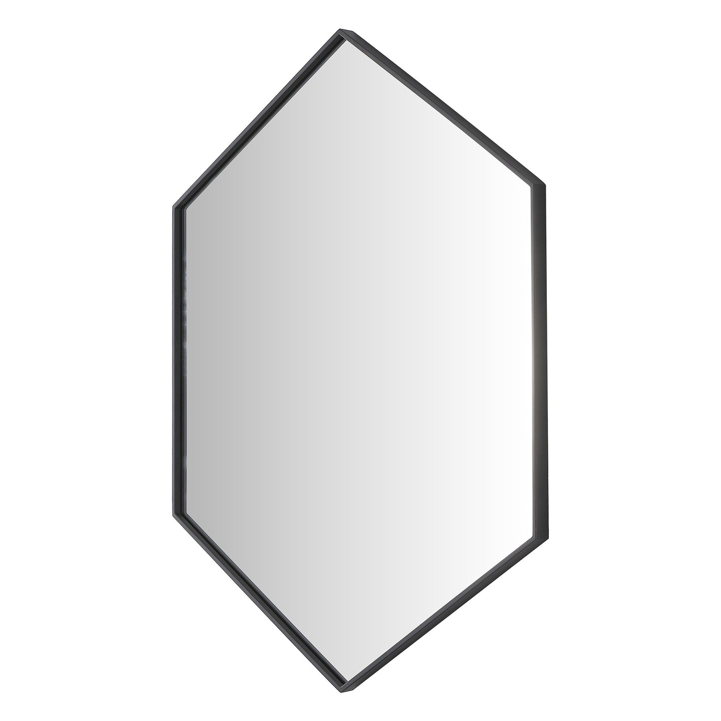 Wall Mirror 24x30" Modern Black Hexagon Framed Mirror