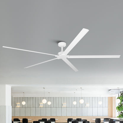 Ceiling Fan 84" Industrial 5-Blade White IPX4 Outdoor Use