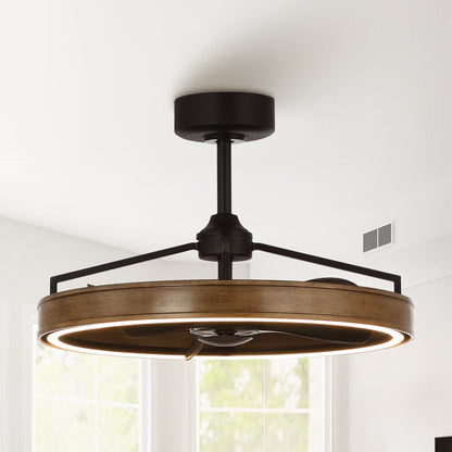 27" Farmhouse Fandelier Ceiling Fan with LED Light