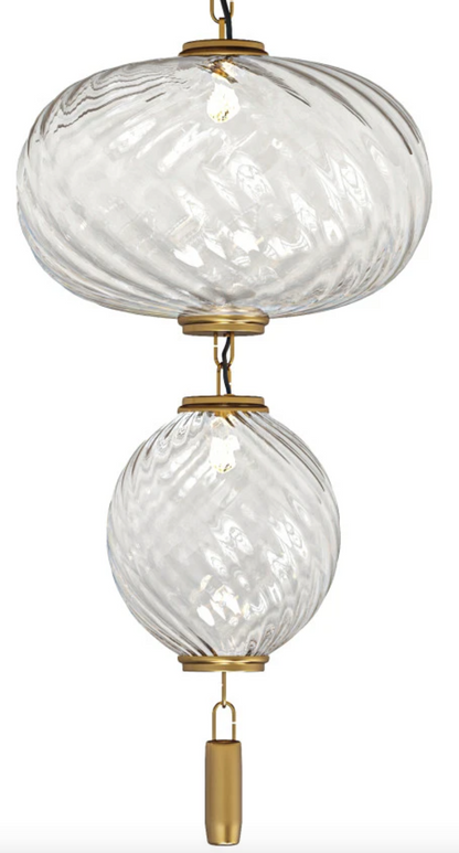 Modern Brass 2-Tier LED Pendant Light – Contemporary Linear Chandelier, Dimmable