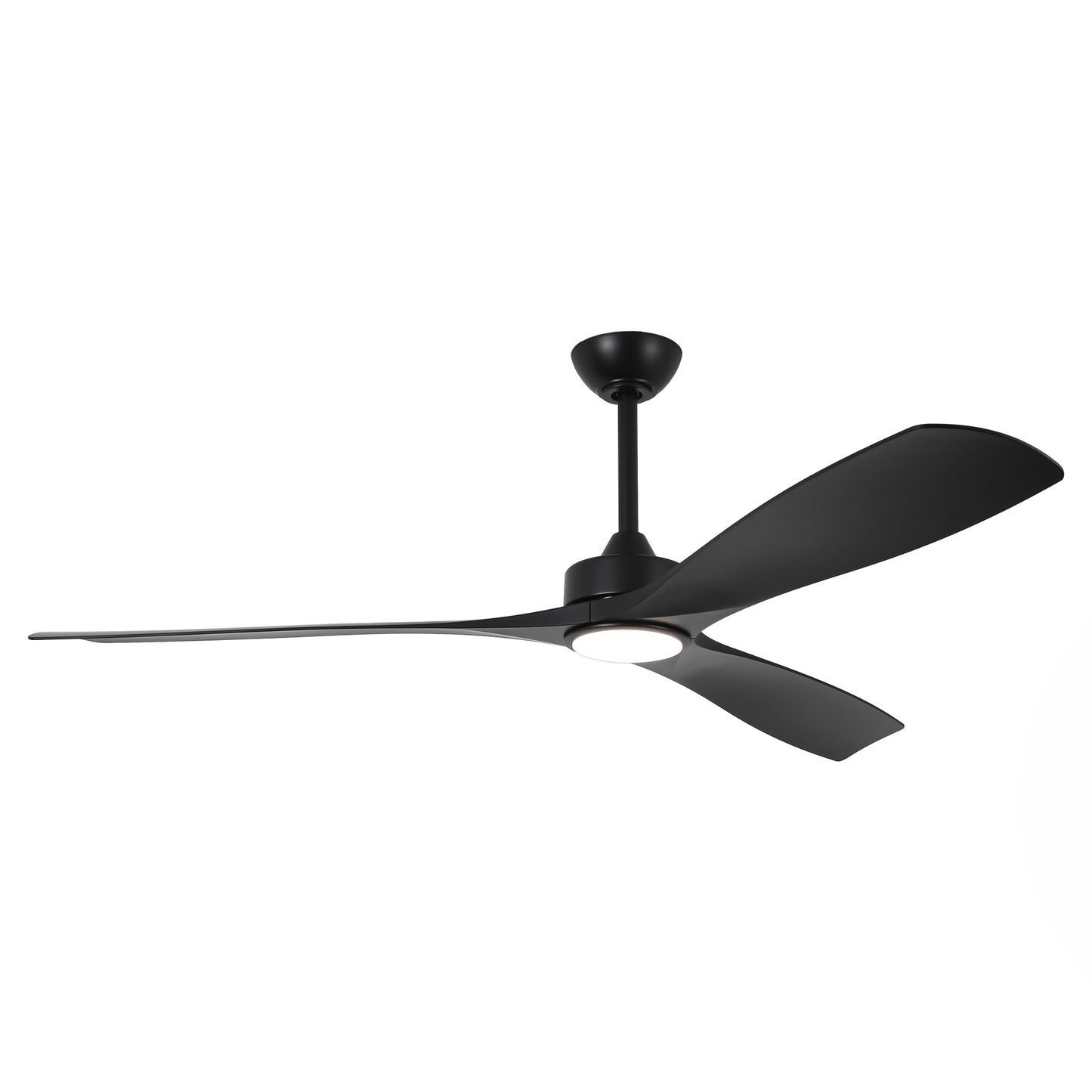 60" Modern Farmhouse Ceiling Fan with Light & Remote – Matte Black, 5-Blade, Quiet DC Motor