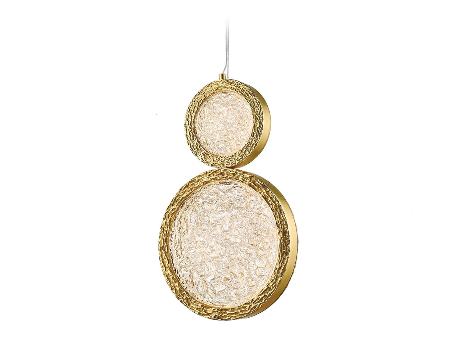 Bottega 2-Light Polished Brass Round Ring Pendant Light