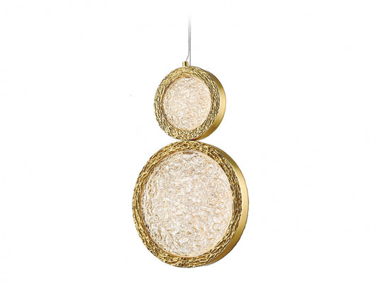 Bottega 2-Light Polished Brass Round Ring Pendant Light