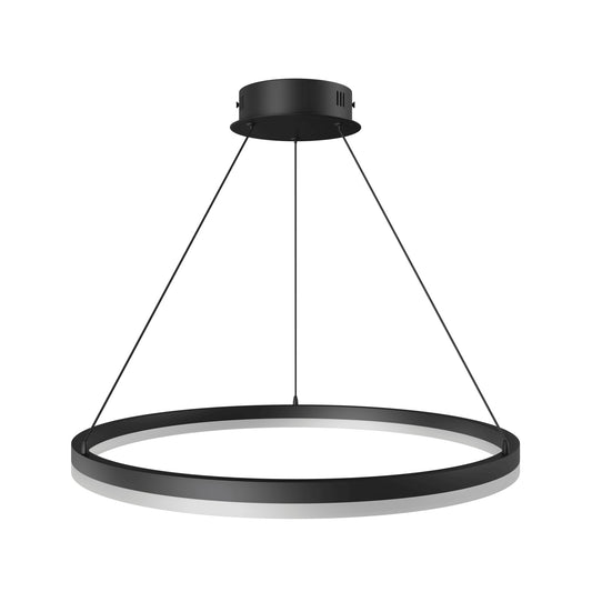 Circa 24" Modern Black Ring LED Pendant Light